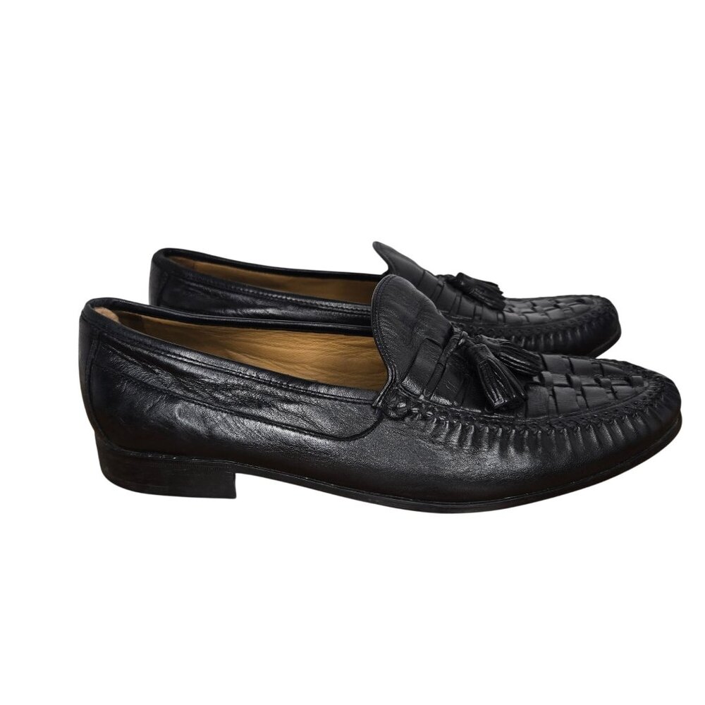 Johnston & Murphy Woven Tassel Slip-On Sheepskin Leather Loafers Men's 10